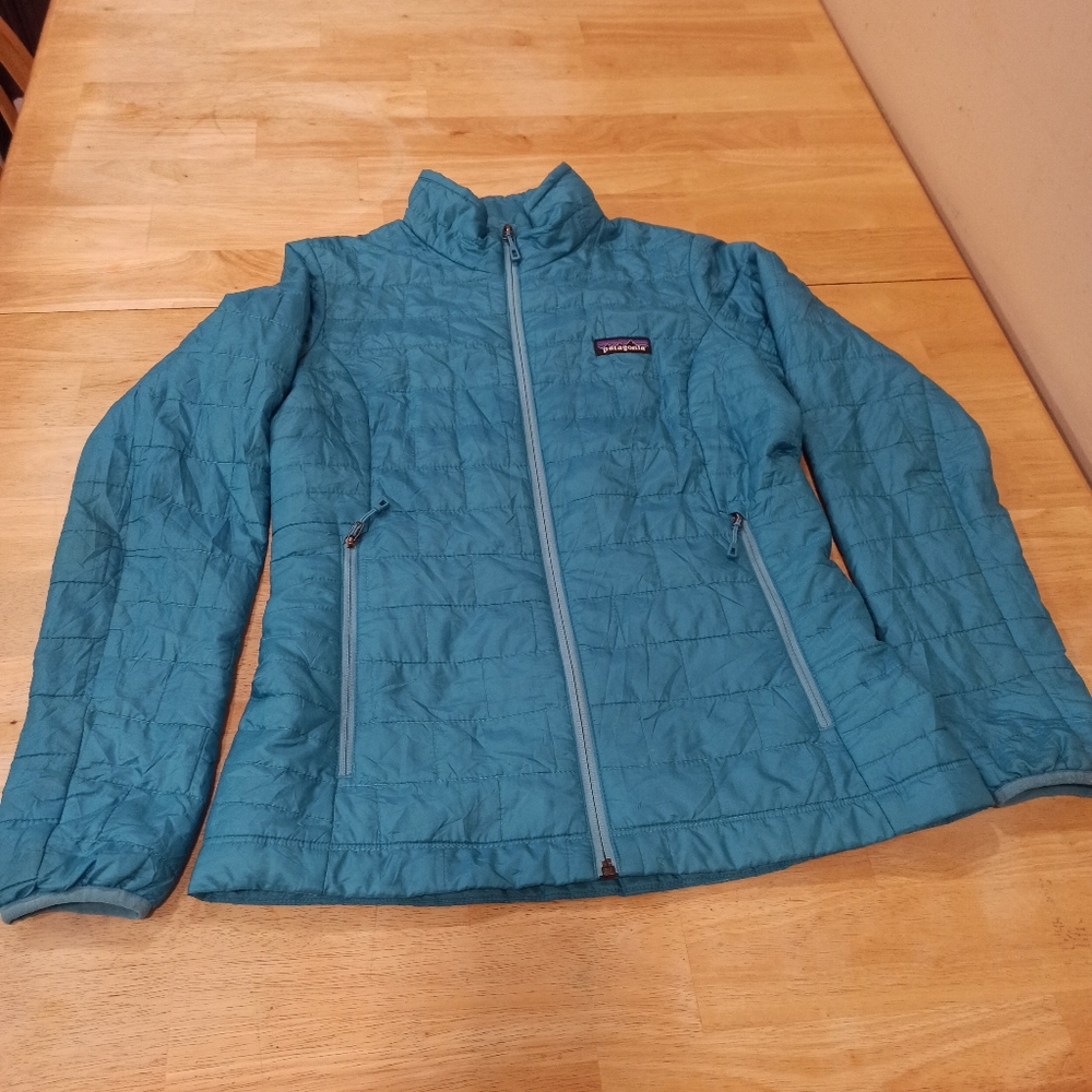 PATAGONIA Women's Blue Nano Puff Insulated Full Zip Jacket Xs